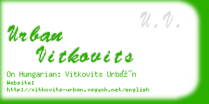 urban vitkovits business card